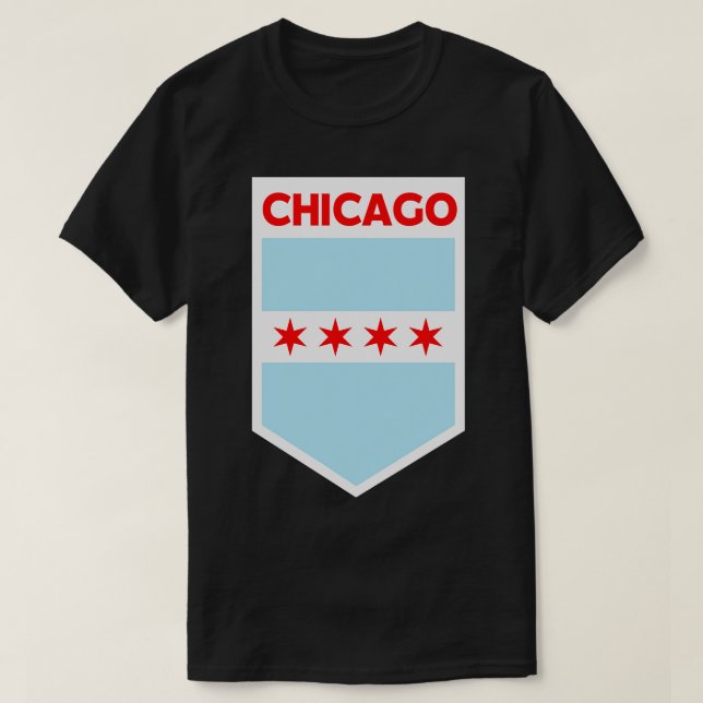 Chicago City Flagga Emblem T Shirt (Design framsida)