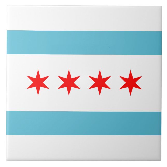 Chicago City flagga Kakelplatta (Framsidan)