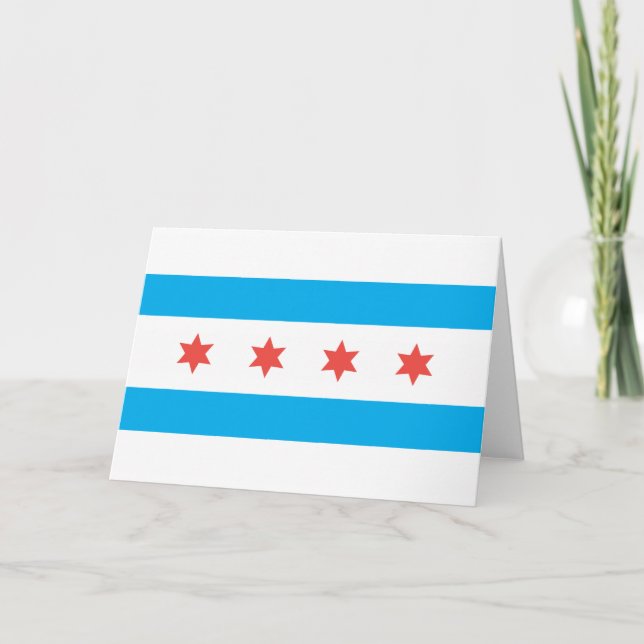 Chicago City flagga Kort (Framsida)