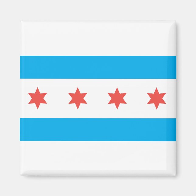 Chicago City flagga Magnet (Framsidan)