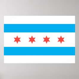 Chicago City flagga Poster