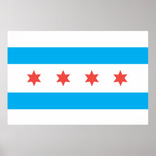 Chicago City flagga Poster