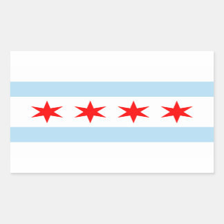 Chicago City Flagga Rectangle Sticker Rektangulärt Klistermärke