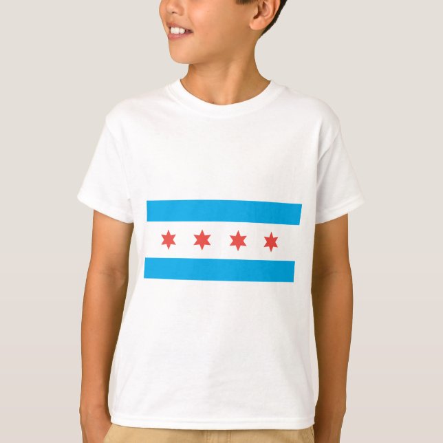 Chicago City flagga T Shirt (Framsida)