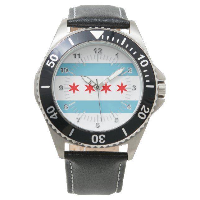 Chicago City flagga Watch Armbandsur (Framsida)