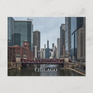 Chicago City, Illinois. Anpassad text Vykort