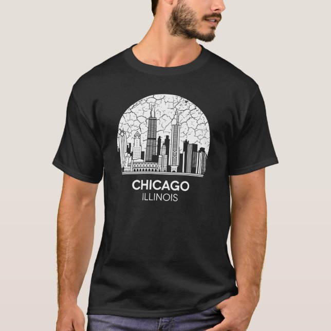Chicago City Illinois T Shirt (Framsida)