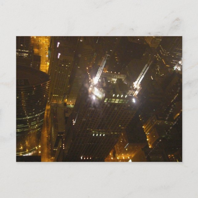Chicago City Ljus Postcard Vykort (Framsida)