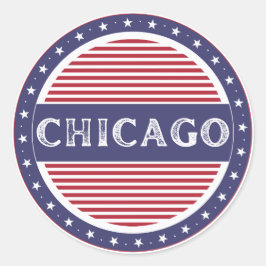 Chicago City Pride Emblem – Amerikansk identitet Runt Klistermärke