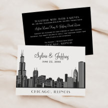 Chicago City Skyline Bröllop Black och White