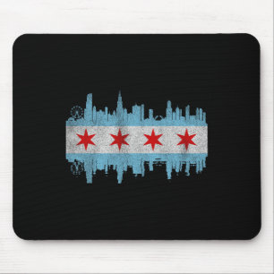 Chicago City Skyline Flagga - Vintage Chicago Stad Musmatta