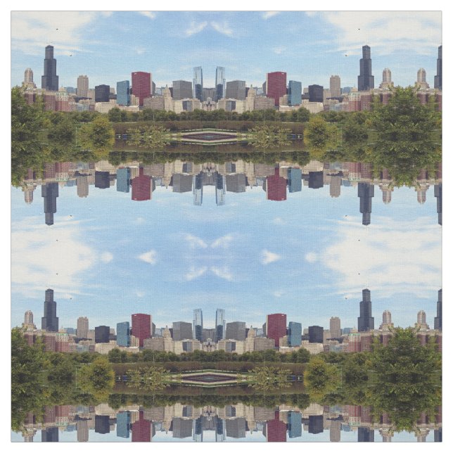 Chicago City Skyline Photo Tyg (Provkarta)
