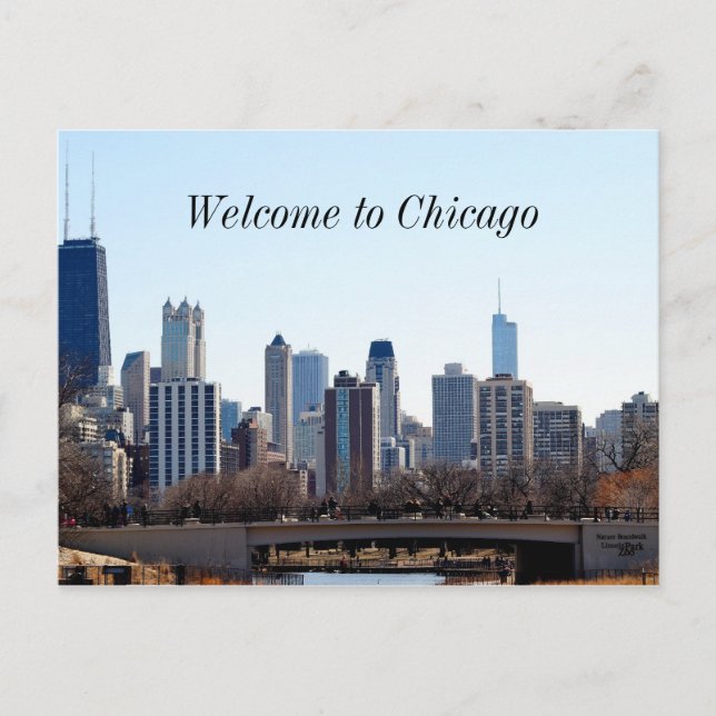 Chicago City Skyline Vykort (Framsida)