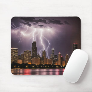 Chicago City Skyscrapers With Lightning Musmatta