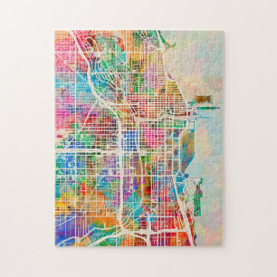 Chicago City Street Karta Pussel