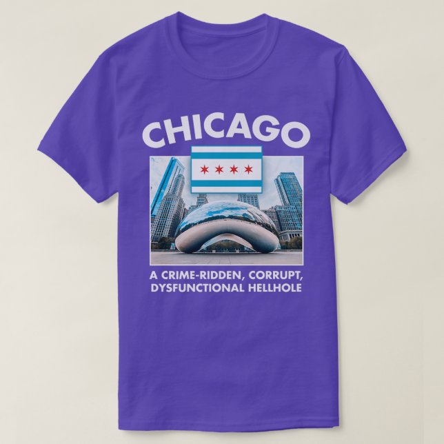 Chicago City Tourism Bean Lakeshore Pizza Hett Hun T Shirt (Design framsida)