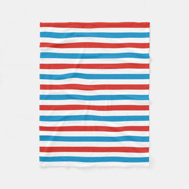 chicago city USA america flag stripes pattern blue Fleecefilt (Framsidan)