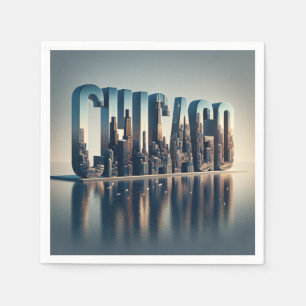 Chicago City Vatten Reflection Pappersservett