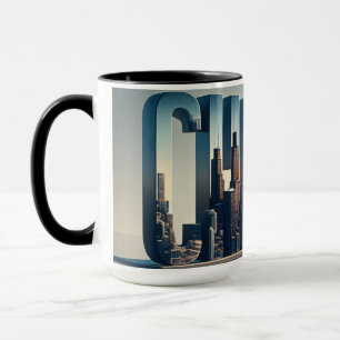 Chicago City With Vatten Reflection Mugg