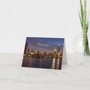 Chicago Cityscape Natttanke på ditt kort