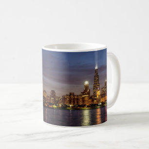 Chicago Cityscape Night Coffee Mugg