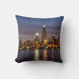 Chicago Cityscape Night New Kudde