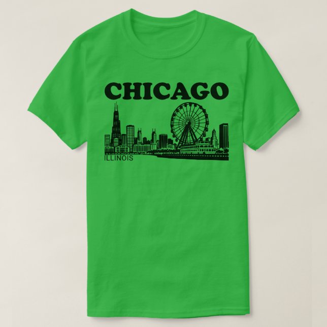 Chicago Cityscape TShirt 1 T Shirt (Design framsida)