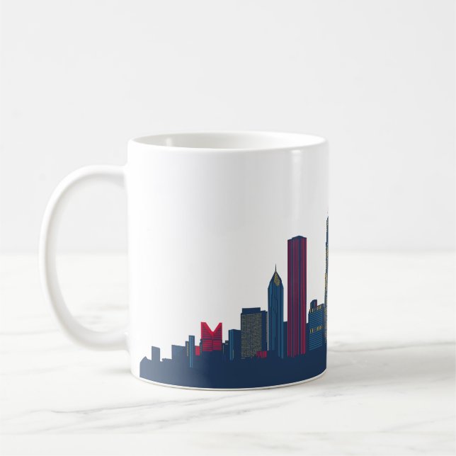 Chicago Colorful Skyline Kaffemugg (Vänster)