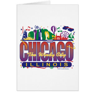Chicago-Confetti Hälsningskort