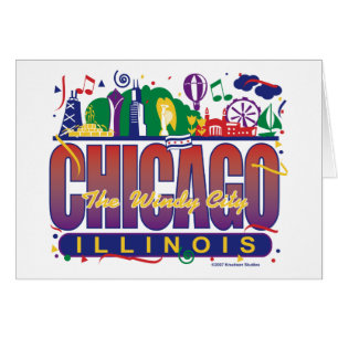 Chicago-Confetti Hälsningskort