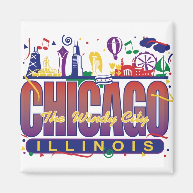 Chicago Confetti Magnet (Framsidan)