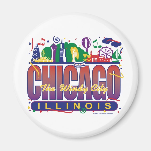 Chicago-Confetti Magnet (Framsidan)