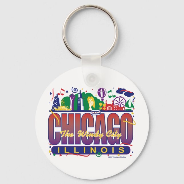 Chicago-Confetti Nyckelring (Framsida)