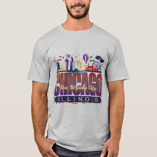 Chicago Confetti T Shirt (Framsida)