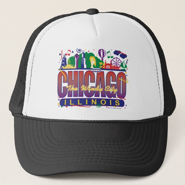Chicago-Confetti Truckerkeps (Framsida)