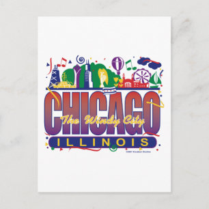 Chicago-Confetti Vykort
