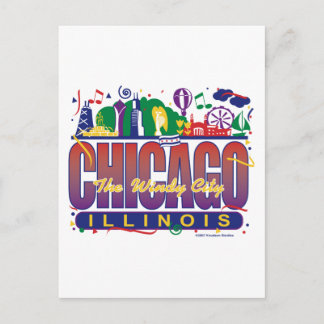 Chicago-Confetti Vykort