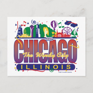 Chicago-Confetti Vykort