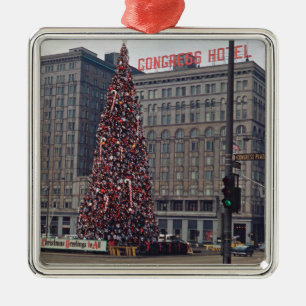 Chicago Congress Hotel Julgran 1963 Photo Julgransprydnad Metall