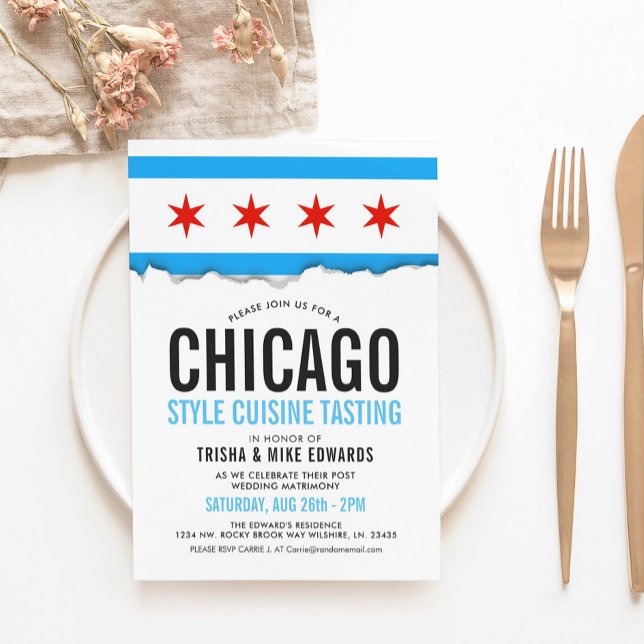 Chicago Cuisine | Party Flagga Inbjudan (Skapare uppladdad)