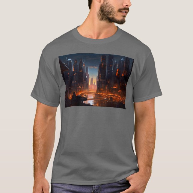 Chicago Cyber Punk present T Shirt (Framsida)