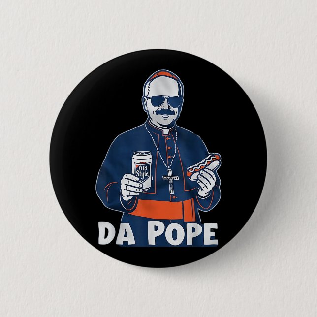 Chicago Da Pope Funny Humor katolik Knapp (Framsida)