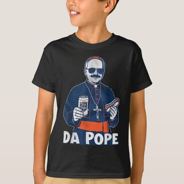Chicago Da Pope Funny Humor katolik T Shirt (Framsida)