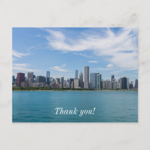 Chicago Dag Stadssiluett Tack Postkort Vykort