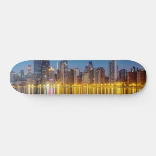 Chicago Dawn Cityscape Mini Skateboard Bräda 18,5 Cm