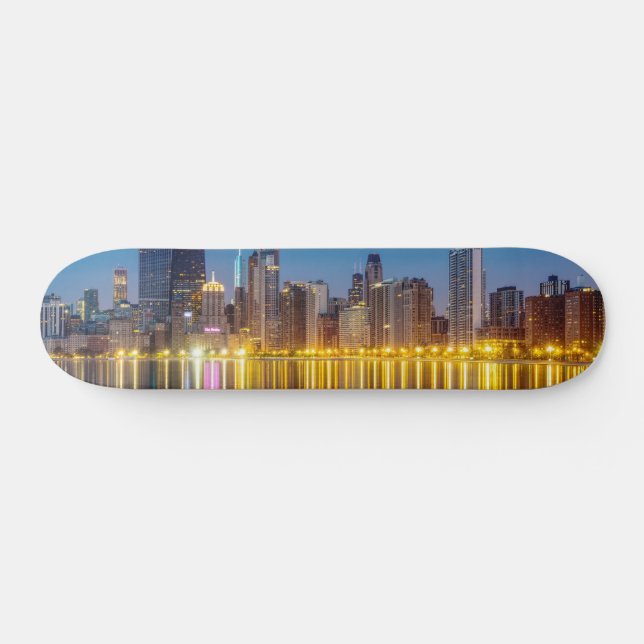 Chicago Dawn Cityscape Mini Skateboard Bräda 18,5 Cm (Horz)