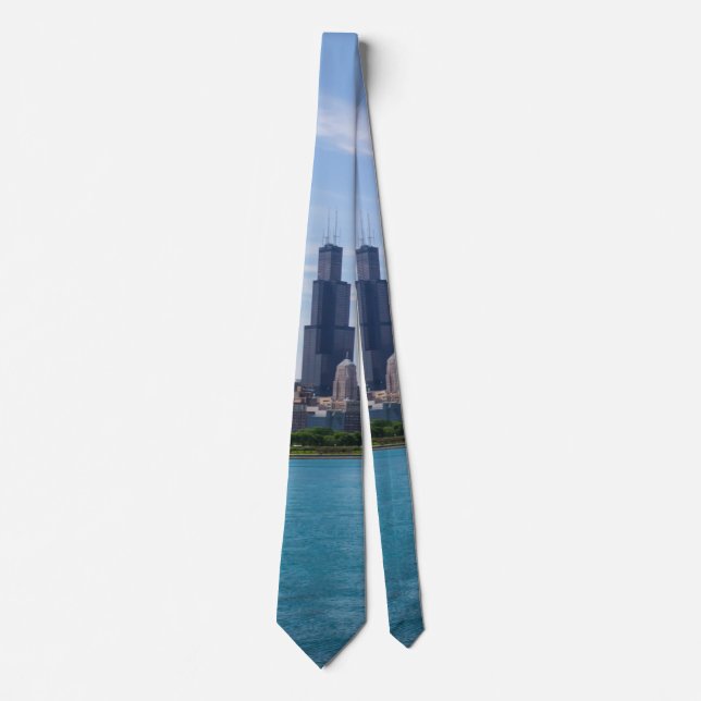 Chicago Day Cityscape Neck Tie Slips (Framsida)