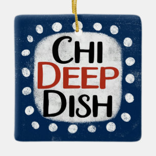 Chicago Deep Dish-ornament Julgransprydnad Keramik