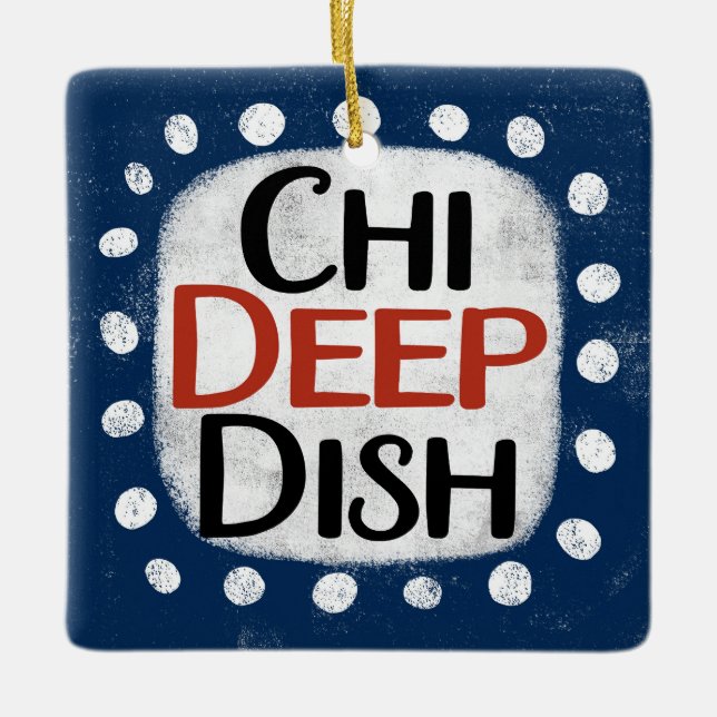 Chicago Deep Dish-ornament Julgransprydnad Keramik (Framsida)