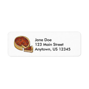 Chicago Deep Dish Pepperoni Pizza Paj Slice Foodie Returadress Etikett